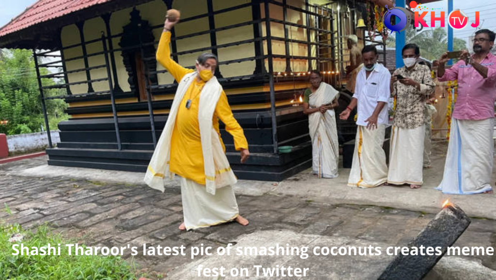 Shashi Tharoors Latest Pic Of Smashing Coconuts Creates Meme Fest On Twitter 5135